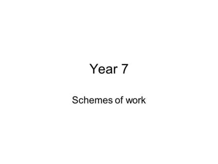 Year 7 Schemes of work. Unit 1 Level 1/2 New language content New context Alternative context Language Greetings: Ciao! Salve! Buongiorno! Arrivederci!