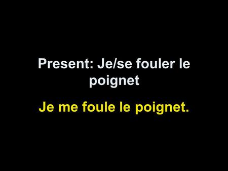 Present: Je/se fouler le poignet Je me foule le poignet.