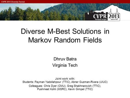 Diverse M-Best Solutions in Markov Random Fields