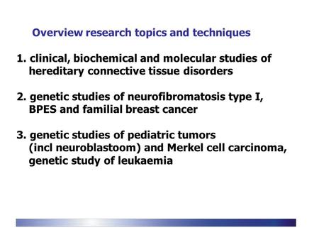 Overview research topics and techniques