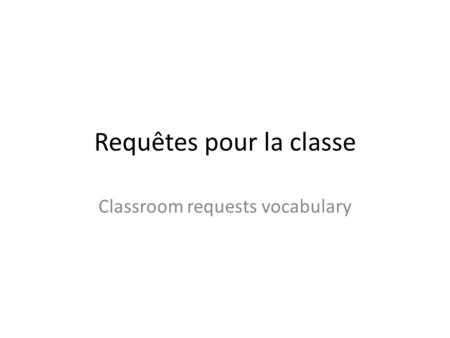 Requêtes pour la classe