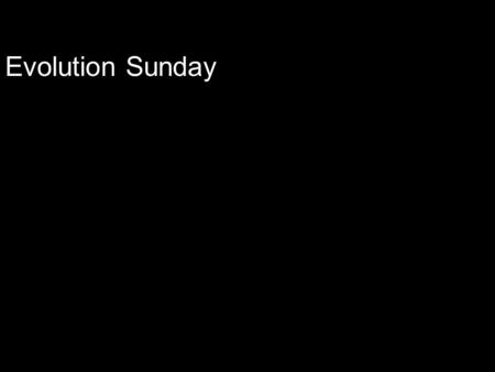 Evolution Sunday Some slides to help with evolution Sunday (written in 2011, but useful any year). There is an accompanying text document at http://ecofaith.org/evolutionsunday.