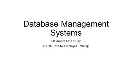 Database Management Systems