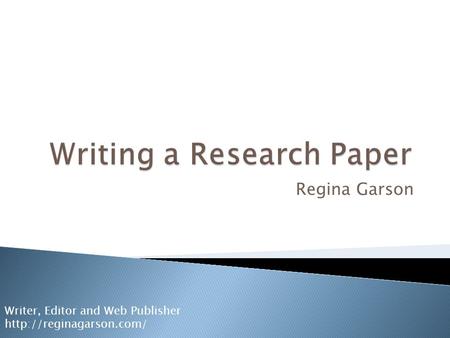 Writing a Research Paper