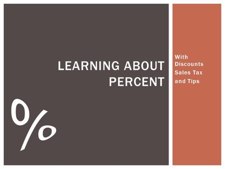 Learning About Percent