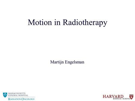 Motion in Radiotherapy