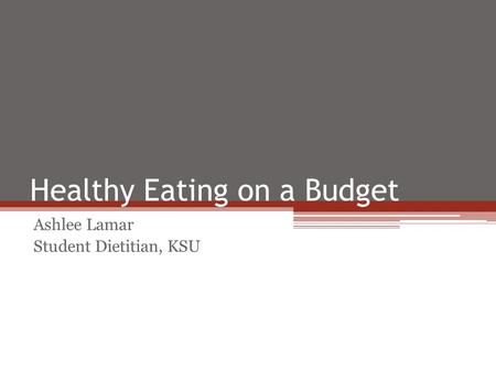 Healthy Eating on a Budget