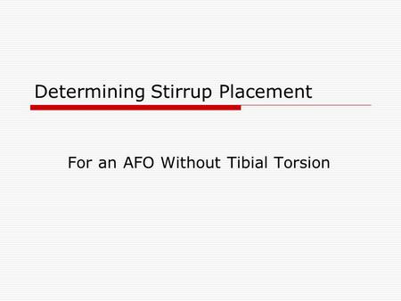 Determining Stirrup Placement