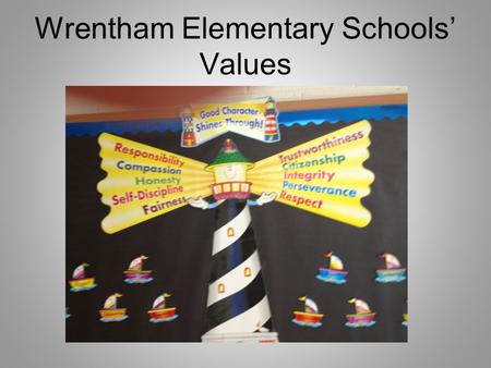 Wrentham Elementary Schools Values Open House September 19, 2013 Mrs. Haughey- 6 th Grade.