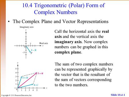 10.4 Trigonometric (Polar) Form of Complex Numbers