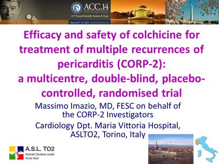 Efficacy and safety of colchicine for treatment of multiple recurrences of pericarditis (CORP-2): a multicentre, double-blind, placebo-controlled, randomised.