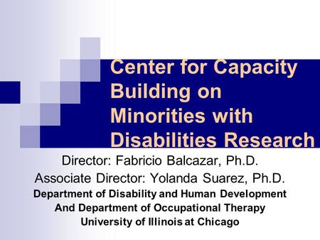 Center for Capacity Building on Minorities with Disabilities Research