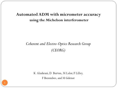 Coherent and Electro-Optics Research Group (CEORG)