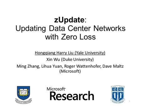 zUpdate: Updating Data Center Networks with Zero Loss