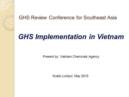 GHS Implementation in Vietnam