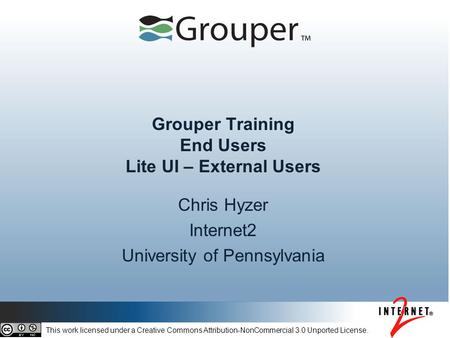 Grouper Training End Users Lite UI – External Users