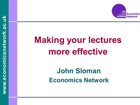 Making your lectures more effective