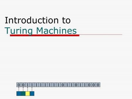 Introduction to Turing Machines