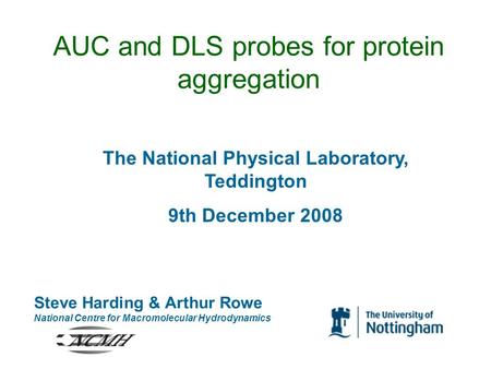 AUC and DLS probes for protein aggregation