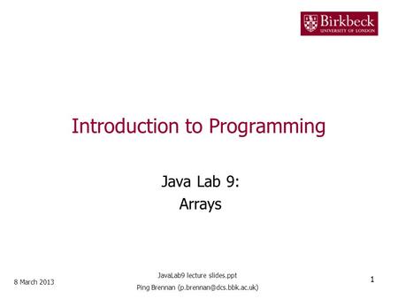 Introduction to Programming