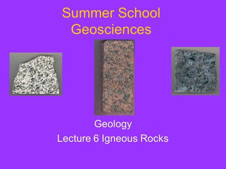 Summer School Geosciences