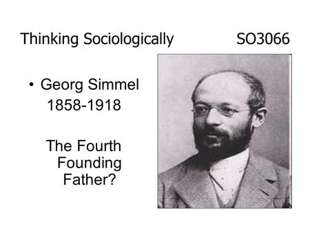 Thinking Sociologically SO3066