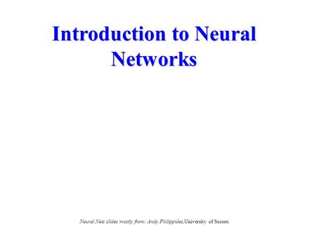 Introduction to Neural Networks