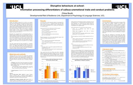 Introduction Children with disruptive behaviours are at risk for low academic achievement and developing life-course persistent antisocial behaviour (Viding.