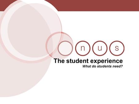 The student experience What do students need?. Some history So much has changed, but students are reporting no change in what they get. Why? Running on.