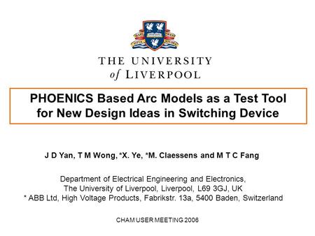 PHOENICS Based Arc Models as a Test Tool