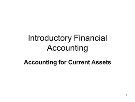 Introductory Financial Accounting