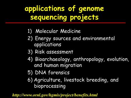 applications of genome sequencing projects