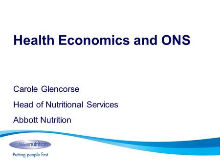 Health Economics and ONS