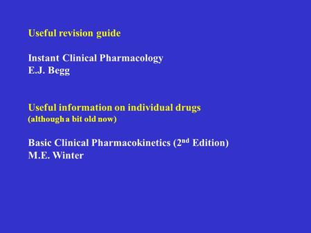 Instant Clinical Pharmacology E.J. Begg