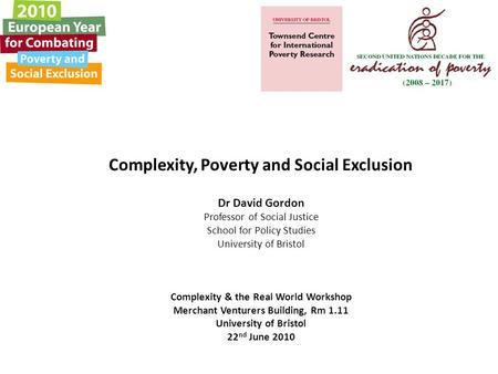 Complexity, Poverty and Social Exclusion