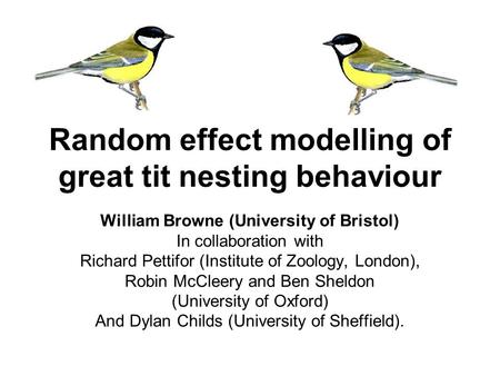 Random effect modelling of great tit nesting behaviour