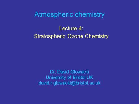 Atmospheric chemistry