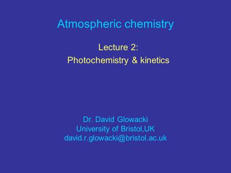 Atmospheric chemistry