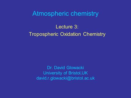 Atmospheric chemistry