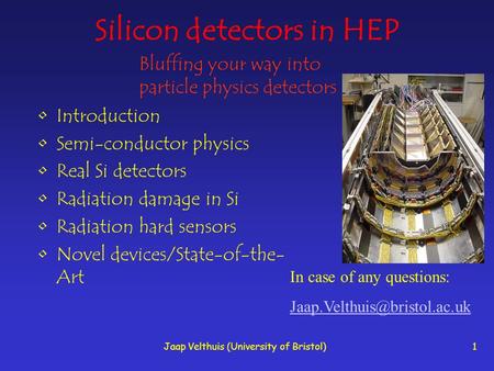 Silicon detectors in HEP