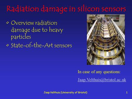 Radiation damage in silicon sensors