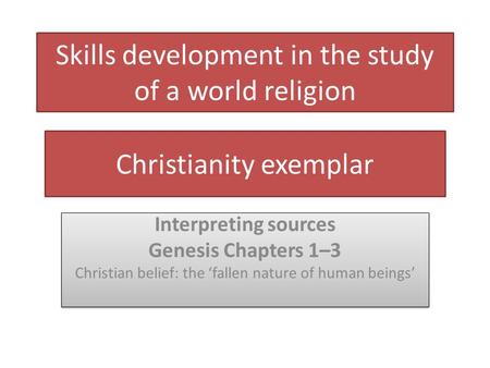 Skills development in the study of a world religion