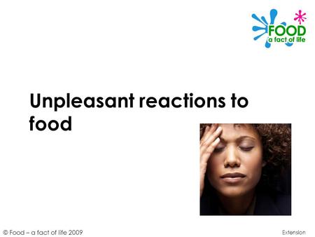 Unpleasant reactions to food