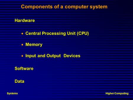 Components of a computer system