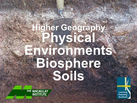 Higher Geography Physical Environments Biosphere Soils