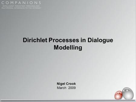 Dirichlet Processes in Dialogue Modelling