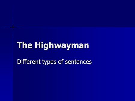 Different types of sentences