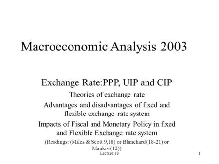 Macroeconomic Analysis 2003