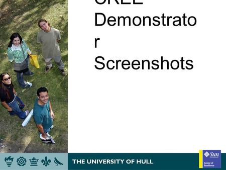 CREE Demonstrato r Screenshots. Three demonstrators Local web environment Online learning environment/VLE Institutional portal environment All fully functional.
