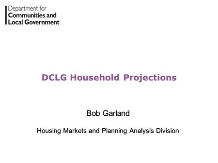 DCLG Household Projections